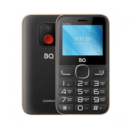 Мобильный телефон BQ 2301 Comfort Black/Gold - фото 1