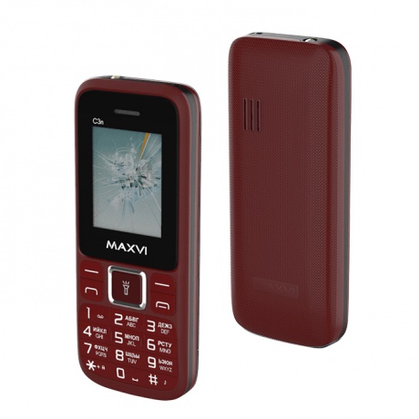 Мобильный телефон MAXVI C3N WINE RED - фото 1