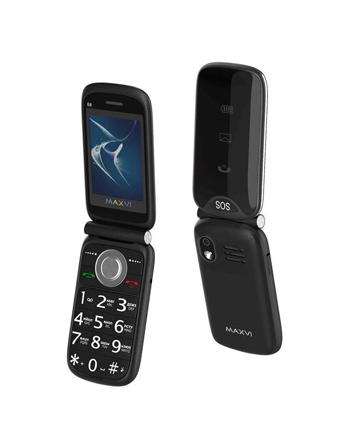 Мобильный телефон MAXVI E6 BLACK (2 SIM) мобильный телефон maxvi k20 grey 2 sim