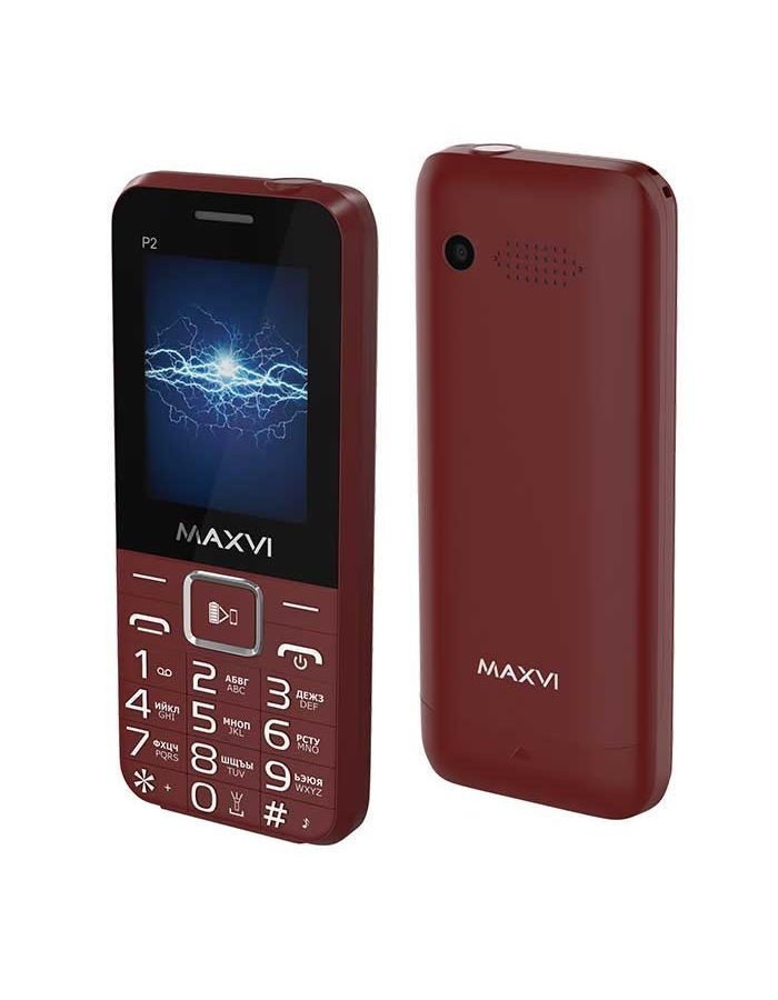 Мобильный телефон MAXVI P2 WINE RED (2 SIM) аккумулятор shopelectro se2700аа 2 4 в 2700 мач 2 4 v 2700 mah nimh с выводами без разъёма