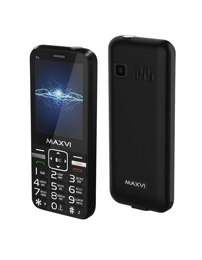 Мобильный телефон MAXVI P3 BLACK (2 SIM) мобильный телефон maxvi k20 grey 2 sim