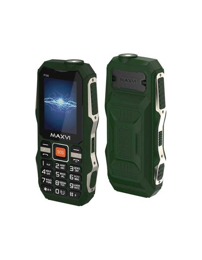 Мобильный телефон Maxvi P100 Green мобильный телефон strike p30 military green 86188819