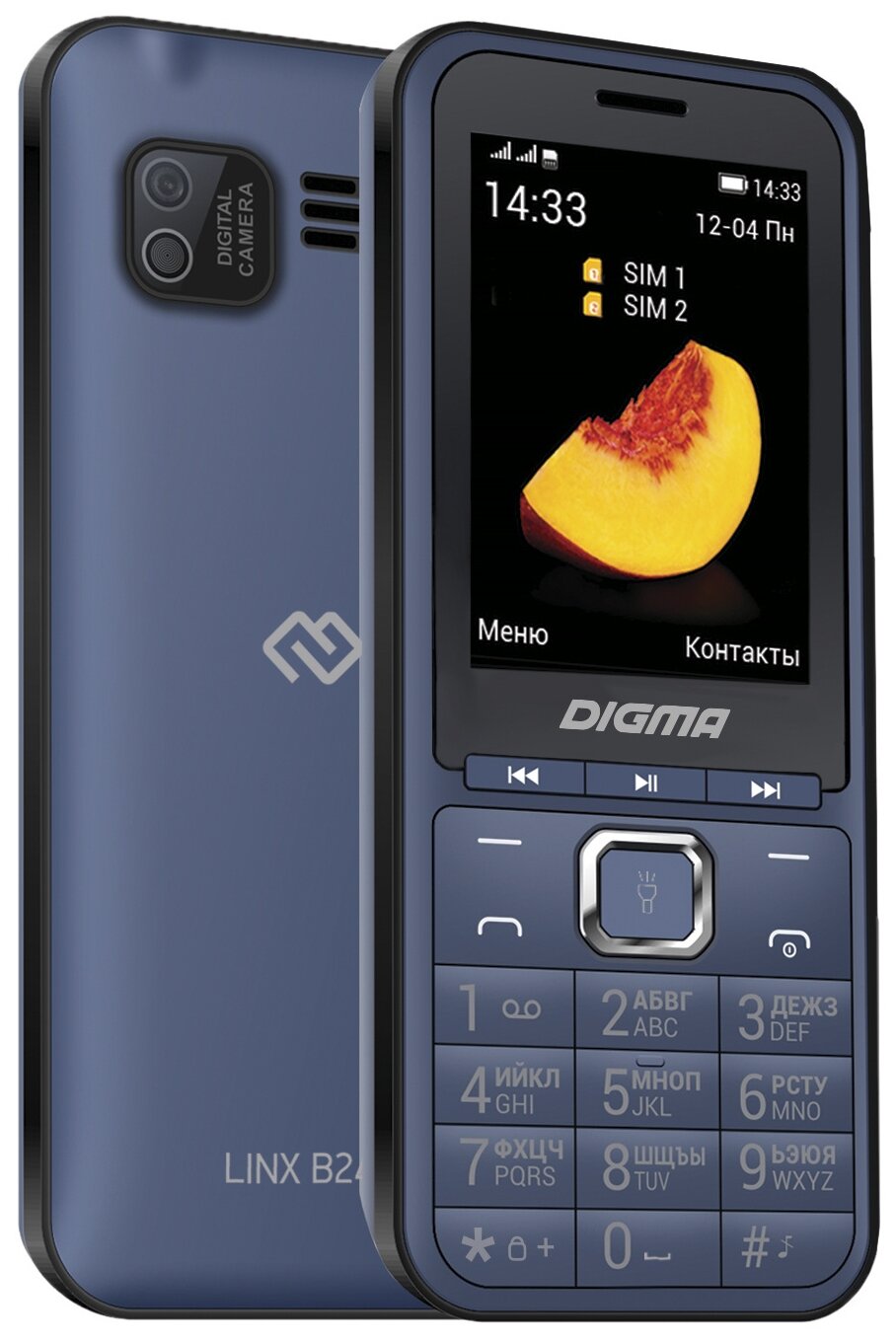 Мобильный телефон Digma LINX B241 32Mb темно-синий