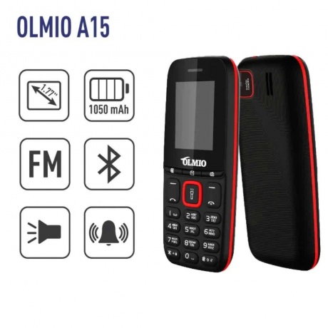 Мобильный телефон Olmio A15 043767 черный - фото 4