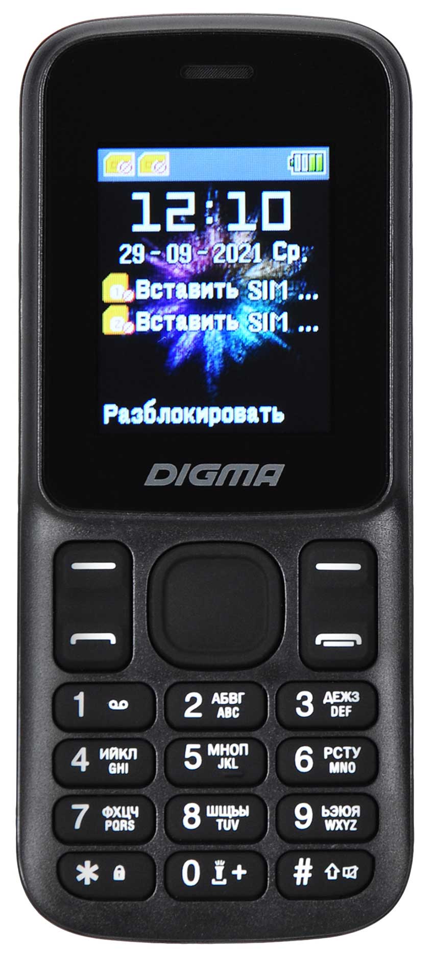 мобильный телефон digma b240 linx 32mb синий моноблок 2sim 2 44 240x320 0 08mpix gsm900 1800 fm microsd Мобильный телефон Digma A172 Linx 32Mb черный