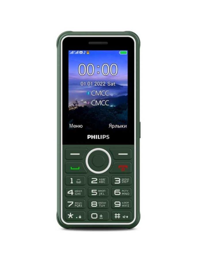 Мобильный телефон Philips E2301 Xenium зеленый телефон alcatel lucent ent телефонный аппарат 8058s ww premium deskphone moon grey 3 5 320x240 color display wide band corded confort handset