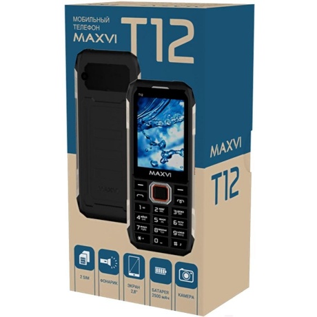 Мобильный телефон MAXVI T12 BLACK (2 SIM) - фото 13