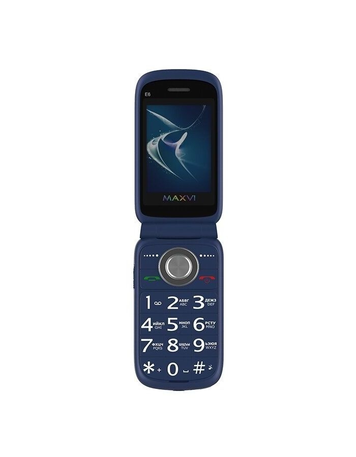 телефон maxvi e6 синий Мобильный телефон Maxvi E6 Blue