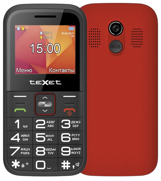 Мобильный телефон teXet TM-B418 Red мобильный телефон texet tm b323 black red