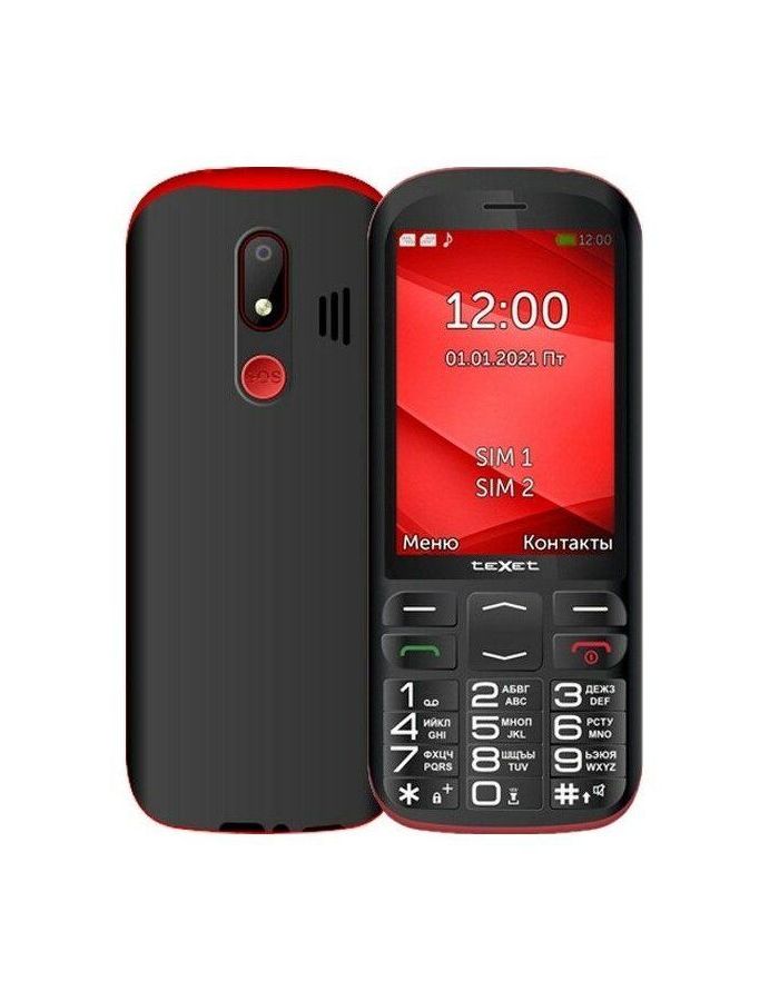 Мобильный телефон teXet TM-B409 Black-Red мобильный телефон texet tm 404 red