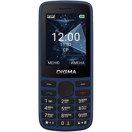 Мобильный телефон Digma A243 Linx 32Mb темно-синий моноблок - фото 2