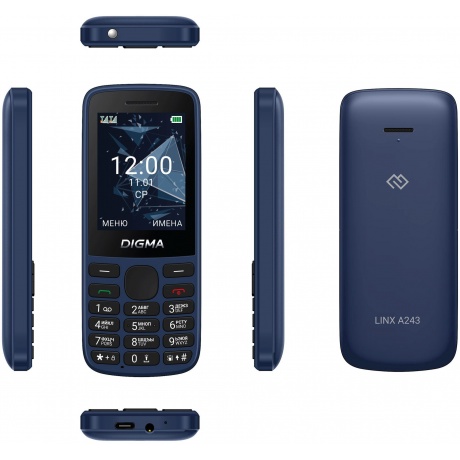 Мобильный телефон Digma A243 Linx 32Mb темно-синий моноблок - фото 8