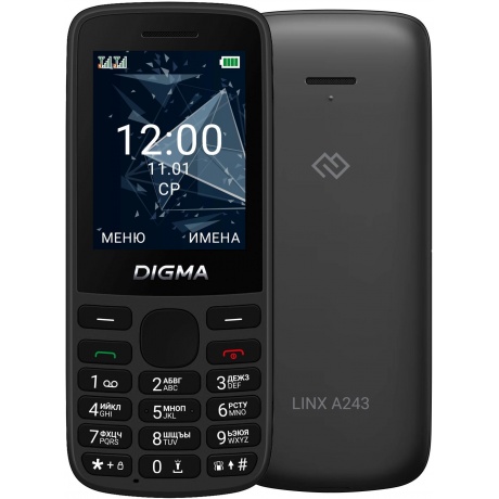 Мобильный телефон Digma A243 Linx 32Mb черный - фото 1