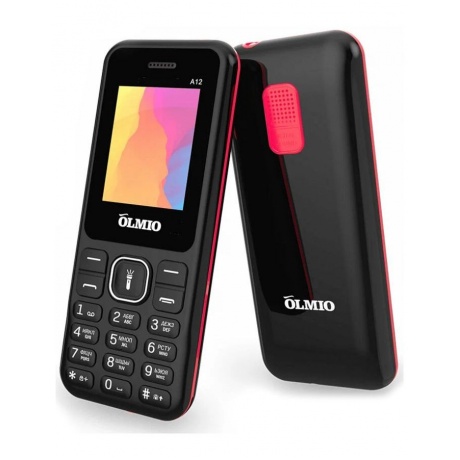 Мобильный телефон Olmio A12 (черный-красный) - фото 1