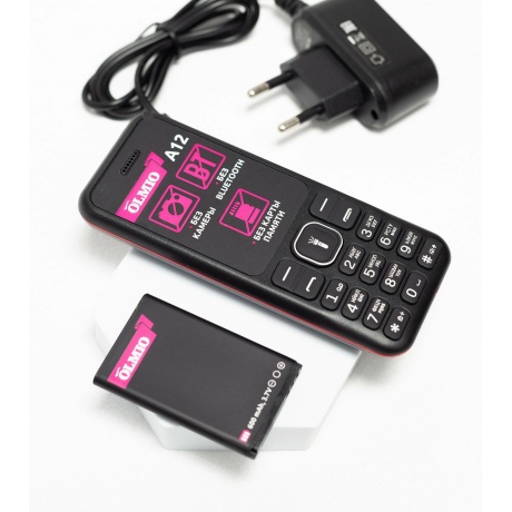 Мобильный телефон Olmio A12 (черный-красный) - фото 4