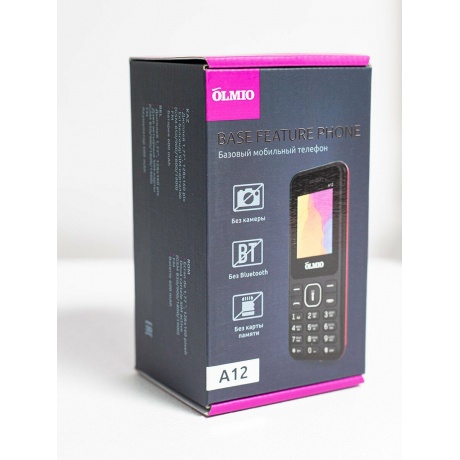 Мобильный телефон Olmio A12 (черный-красный) - фото 7