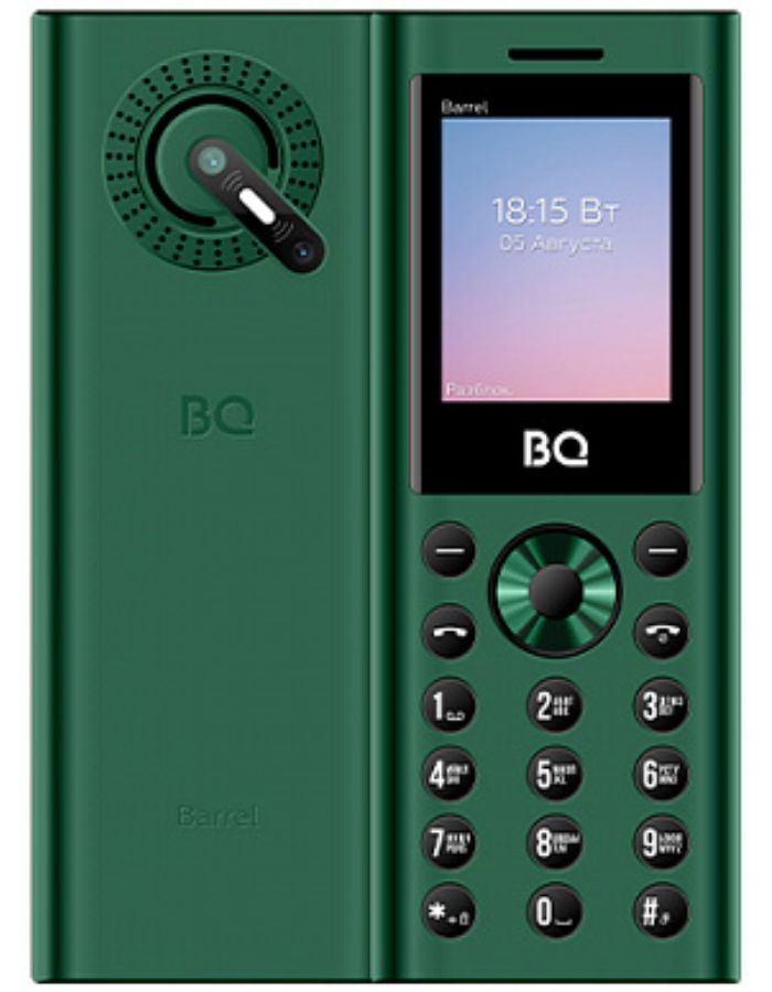 Мобильный телефон BQ 1858 BARREL GREEN BLACK (3 SIM) мобильный телефон strike a13 green 2 sim