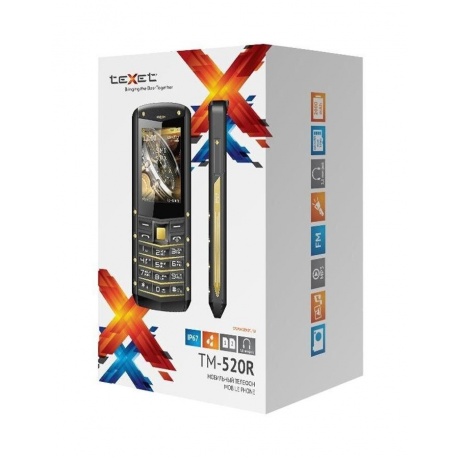 Мобильный телефон TEXET ТМ-520R BLACK YELLOW (2 SIM) - фото 25
