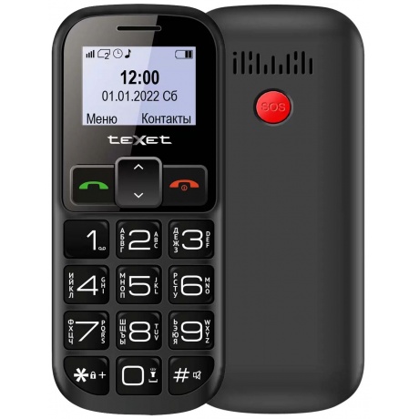 Мобильный телефон TEXET ТМ-В322 BLACK RED (2 SIM) - фото 1