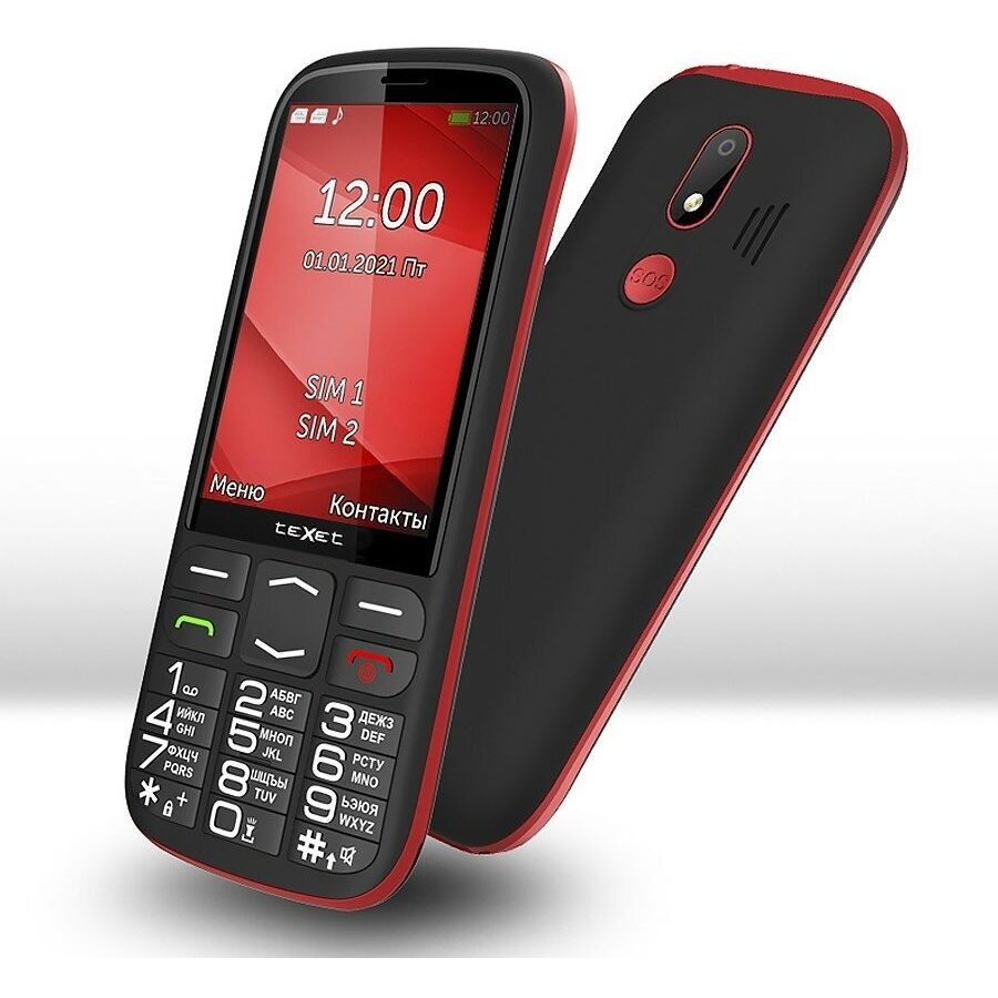 Мобильный телефон teXet ТМ-В409 Black Red (2 SIM) – купить в Уфе |  интернет-магазин KotoFoto.ru