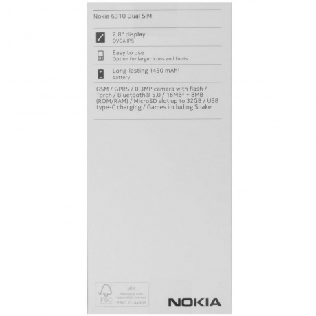 Мобильный телефон Nokia 6310 Dual sim (TA-1607) Black - фото 13