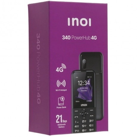 Мобильный телефон INOI 340 PowerHub 4G Black - фото 19