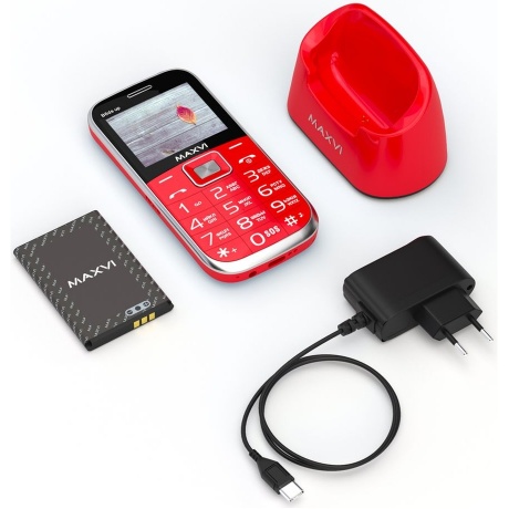 Мобильный телефон Maxvi B6ds up Red - фото 11
