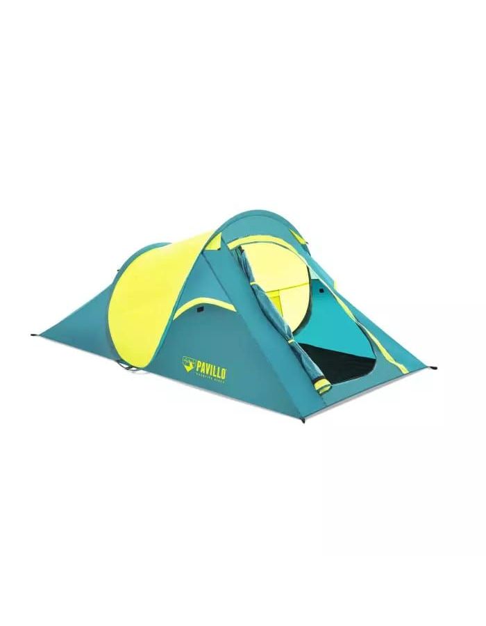 Палатка трекинговая двухместная Bestway Coolquick 2 Pop-Up 68097, бирюзовый/желтый, размер 220x120x90 cм, цвет желтый/зеленый - фото 1