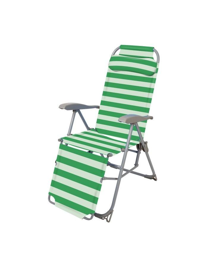 Кресло-шезлонг складное Ника с подножкой К3 зеленый