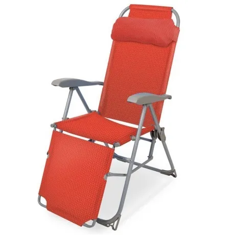 Кресло-шезлонг  складное "Ника" с подножкой К3  гранатовый