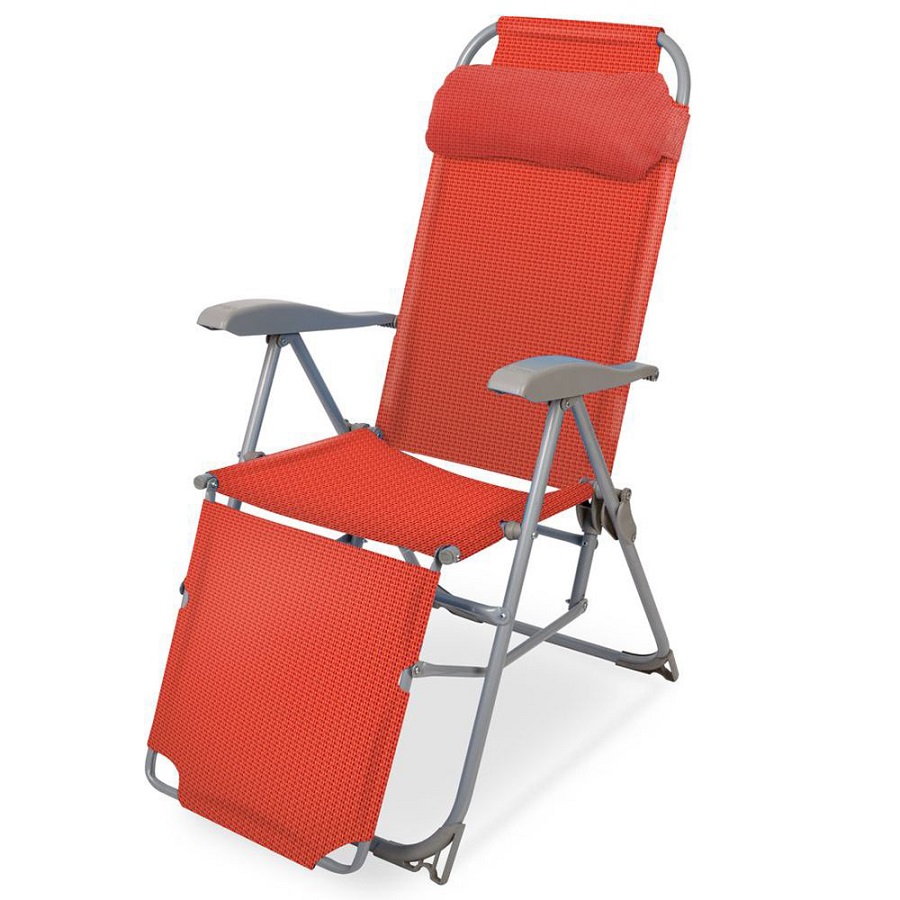 Кресло-шезлонг складное Ника с подножкой К3 гранатовый кресло шезлонг складное ника бежевое 820х590х1160 мм с подножкой к3 пс