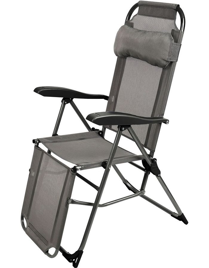 Кресло-шезлонг складное Ника с подножкой К3 графитовый кресло шезлонг складное ника бежевое 820х590х1160 мм с подножкой к3 пс
