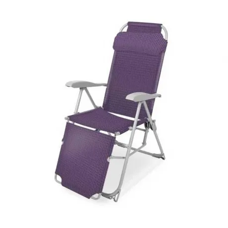 Кресло-шезлонг складное "Ника" с подн. и полкой КШ3/1  баклажан