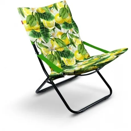 Кресло-шезлонг складное с матрасом Haushalt  HHK-4P/L - принт с ...
