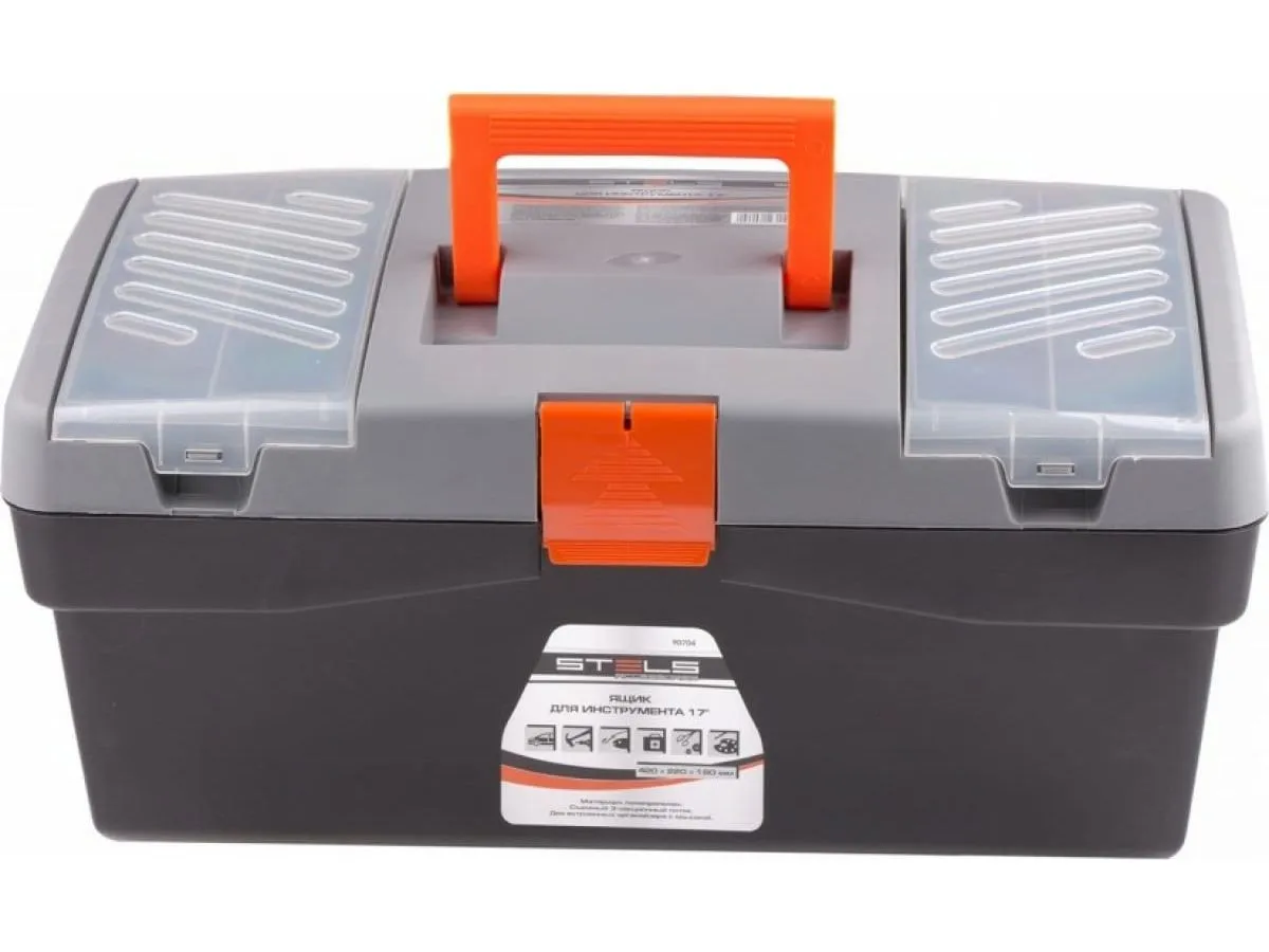 Ящик для инструмента 17", 420х220х180 мм, пластик Россия// Stels - фото 2