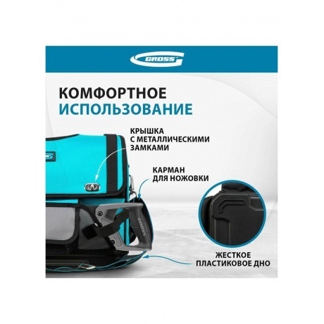 Переноска для инструмента, 400х225х300мм, пластиковое дно, наплечный ремень Gross - фото 10