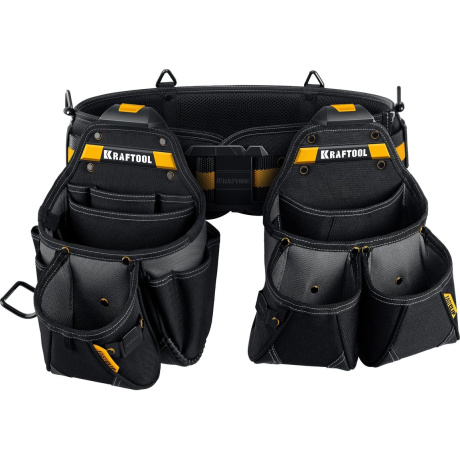 Пояс монтажника Kraftool KBS-3L 38761, 2 большие сумки - фото 1