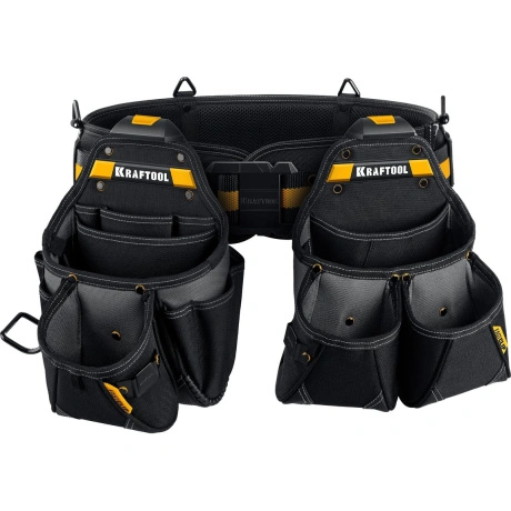 Пояс монтажника Kraftool KBS-3L 38761, 2 большие сумки