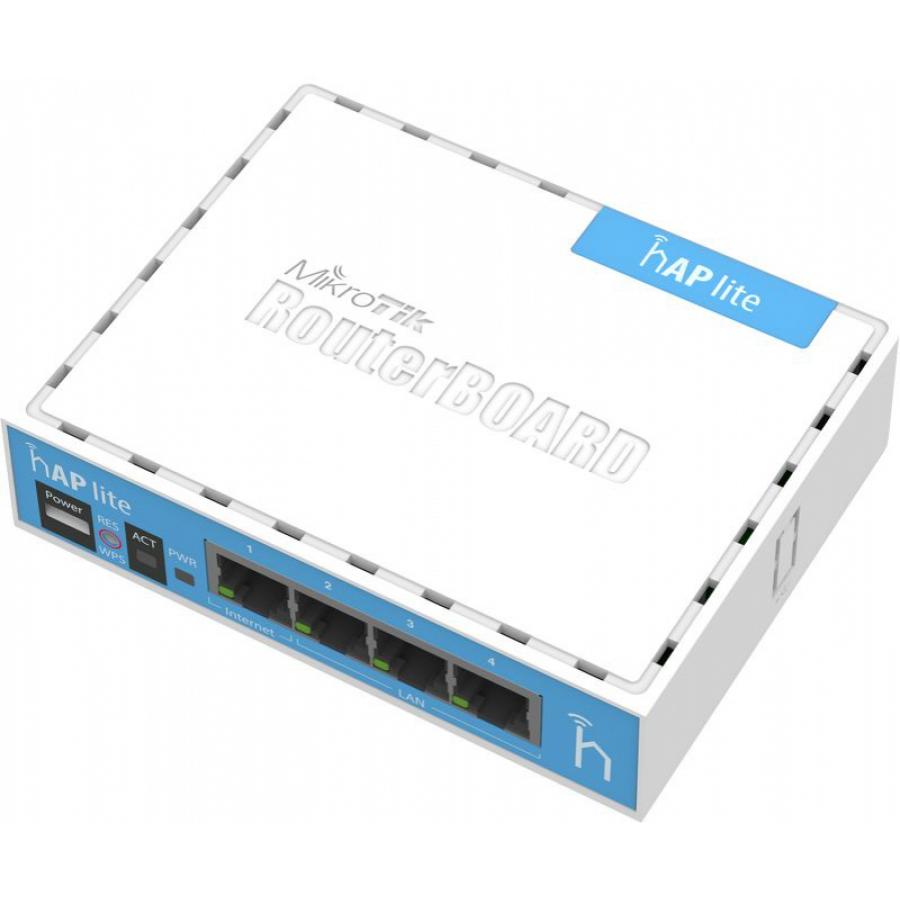 Wi-Fi роутер MikroTik hAP Lite RB941-2nD белый точка доступа mikrotik cap 2nd 802 11n 2 4ghz 1xwan rbcap2nd