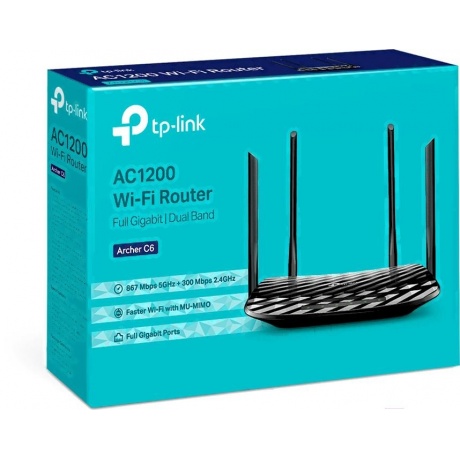 Wi-Fi роутер TP-LINK Archer C6 черный - фото 4