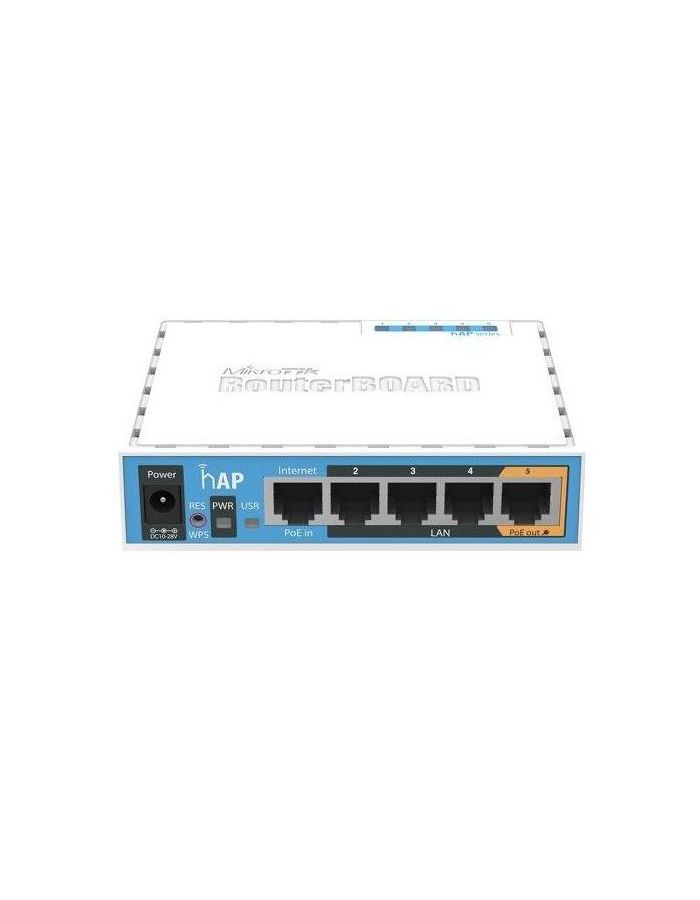 Wi-Fi роутер MikroTik hAP (RB951Ui-2nD) белый маршрутизатор mikrotik hap rb951ui 2nd n300 wi fi роутер с поддержкой 3g 4g модемов и usb портом