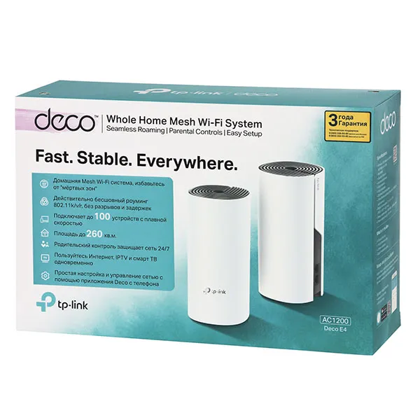 Wi-Fi система TP-Link Deco E4 ( 3-pack) - фото 5