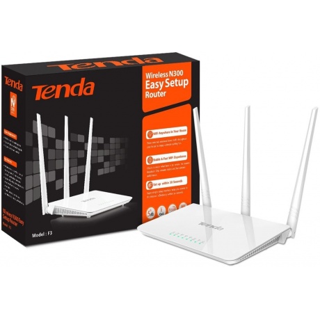 Wi-Fi роутер Tenda F3 белый - фото 7