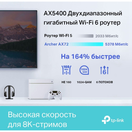 Wi-Fi роутер TP-Link Archer AX72 - фото 13