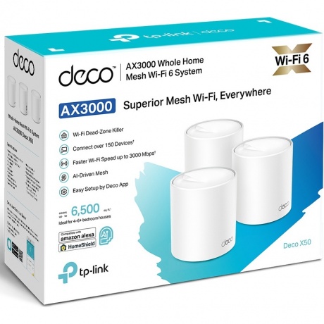 Wi-Fi система TP-LINK Deco X50 AX3000 Mesh 3-pack - фото 4