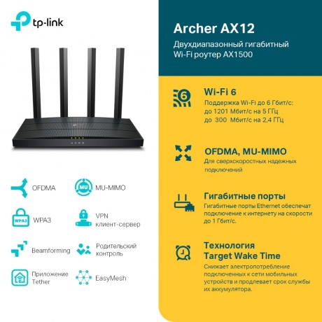 Wi-Fi роутер TP-Link Archer AX12 - фото 10