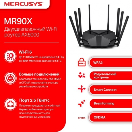 Mesh Wi-Fi система MERCUSYS AX6000 (MR90X) - фото 4
