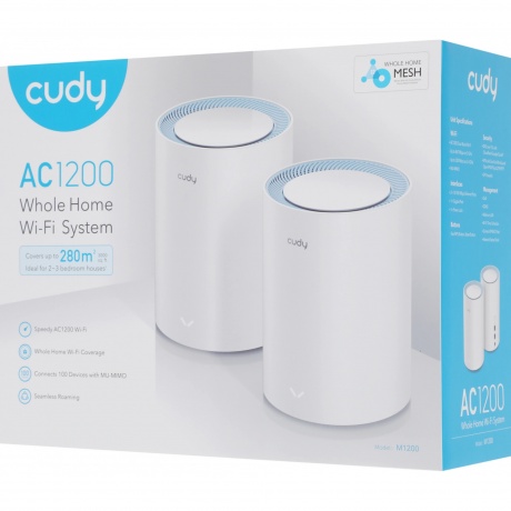 Wi-Fi Mesh роутер Cudy M1200 AC1200 (M1200(2-PACK)) White - фото 12