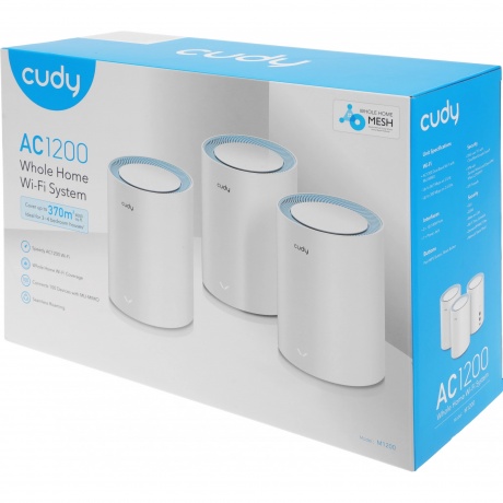 Wi-Fi Mesh роутер Cudy M1200 AC1200 (M1200(3-PACK)) White - фото 9