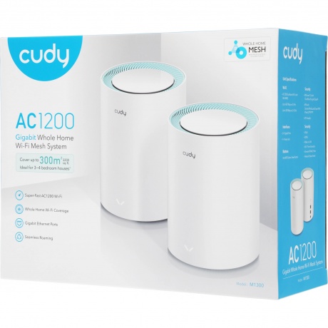 Wi-Fi Mesh роутер Cudy M1300 AC1200 (M1300(2-PACK)) White - фото 5